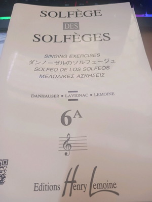 Solfege 6A Lemoine new, melodic exercises