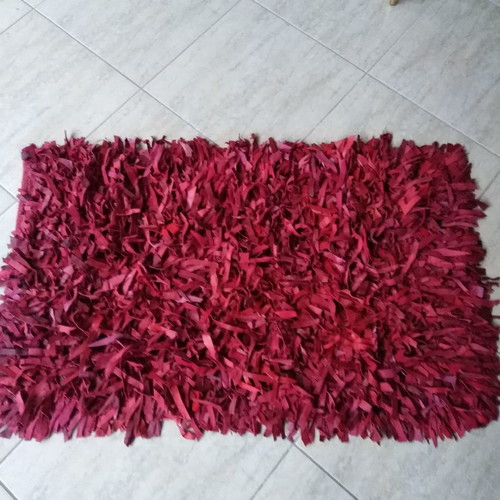 Red leather rug 0.60x1.00 new