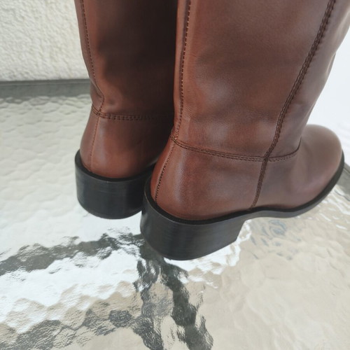 Zara leather boots size 38 like new, brown