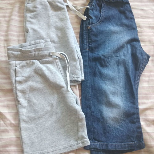 Boys' shorts used, pack of 3, gray and blue, Zara and H&M