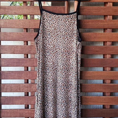 Animal Print Sleep Dress XL like new, black and brown details