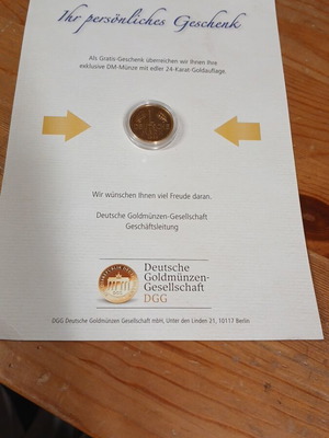 Συλλεκτικό επιχρυσωμένο κέρμα Deutsche mark 1985 24k σαν καινούργιο