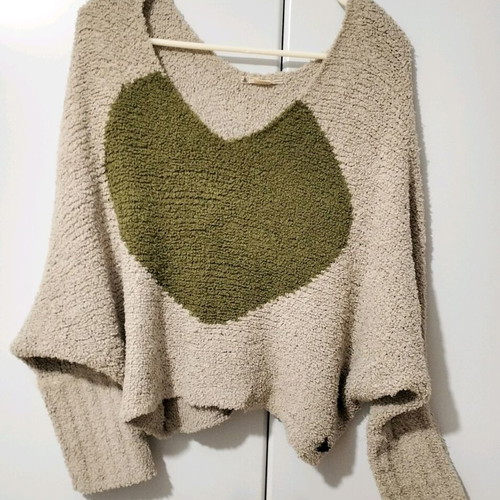 Attrattivo sweater like new, beige and green, size M
