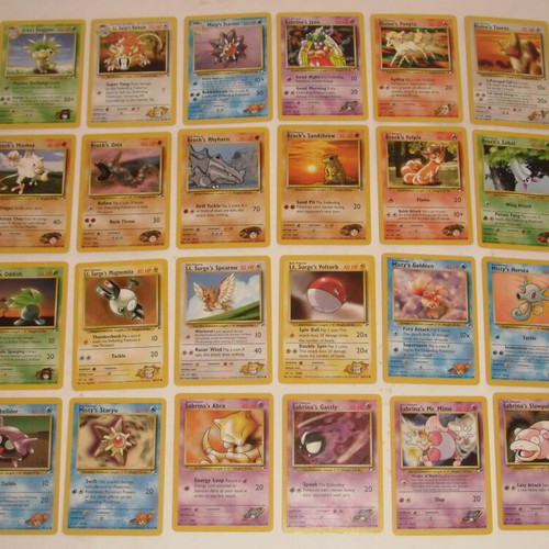 Pokemon cards used, pack of 40 from Gym Heroes set
