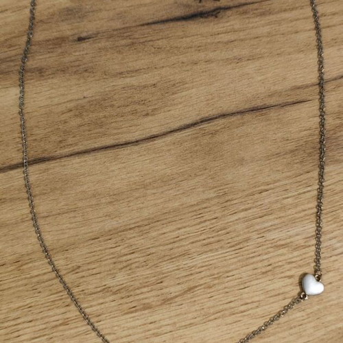 Guess Steel necklace new, silver stainless steel heart pendant