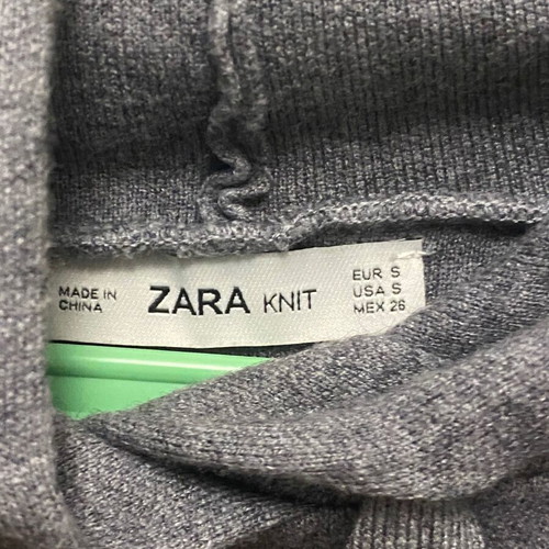 Zara knitted hoodie like new, gray, size S