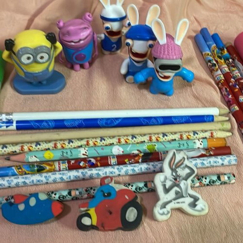 Pencils, erasers, markers, and toy stamps set new