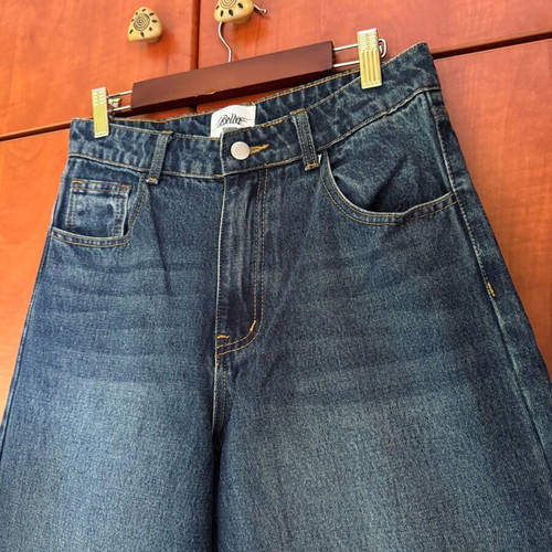 Bella x About You dark blue wide leg jeans