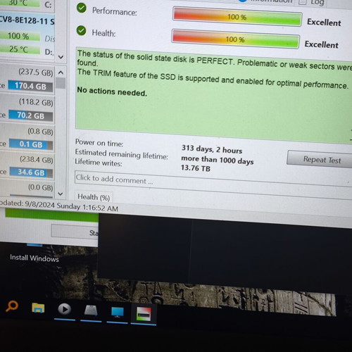 Lite-On SSD M.2 SATA 128GB used CV8-8E128-11