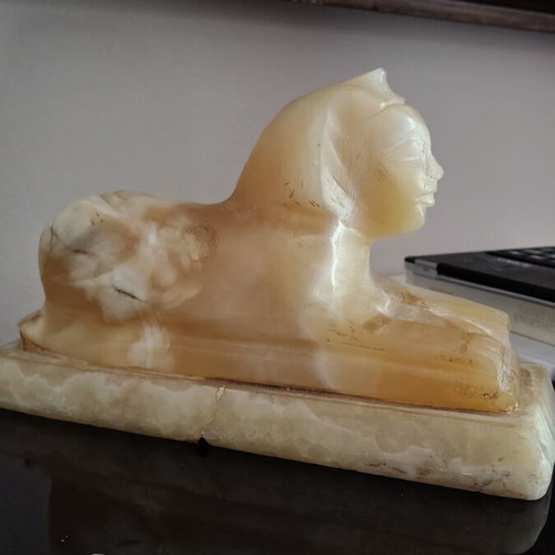 Sphinx vintage onyx art deco lamp used