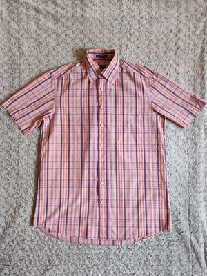 Gant Men's Plaid Short Sleeve Poplin Shirt Size M used