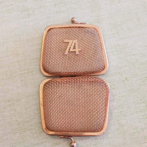 Vintage Metal Mesh Coin Purse Double with Number 74 in Like New Condition