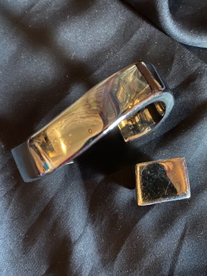 Calvin Klein jewelry set like new, bracelet cuff and ring