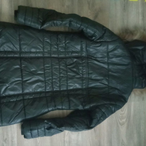 Women's long black jacket with hood used size L