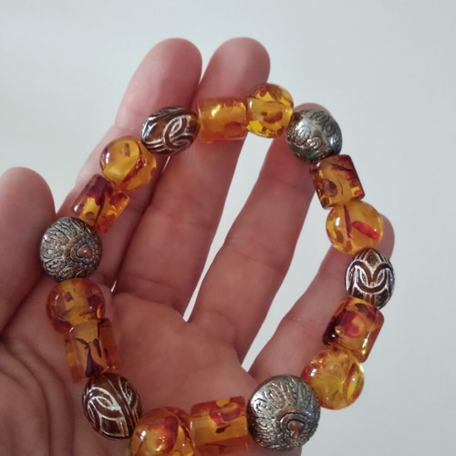 Bracelet like new, brown and orange