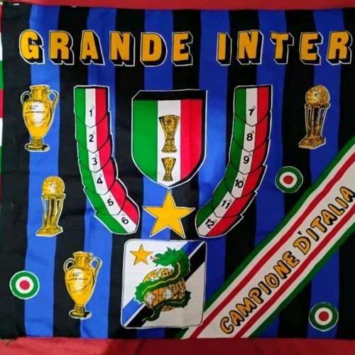 Inter FC vintage flag, acrylic, 60 x 70 cm