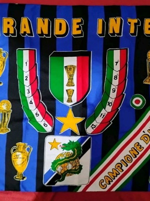 Inter FC vintage flag, acrylic, 60 x 70 cm