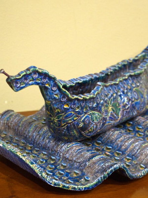 Μεγάλο υπογεγραμμένο κεραμικό γλυπτό στούντιο Ondra Walla 1996 σαν καινούργιο