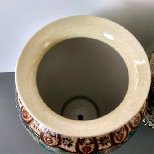 Satsuma vase set used, height 31 cm