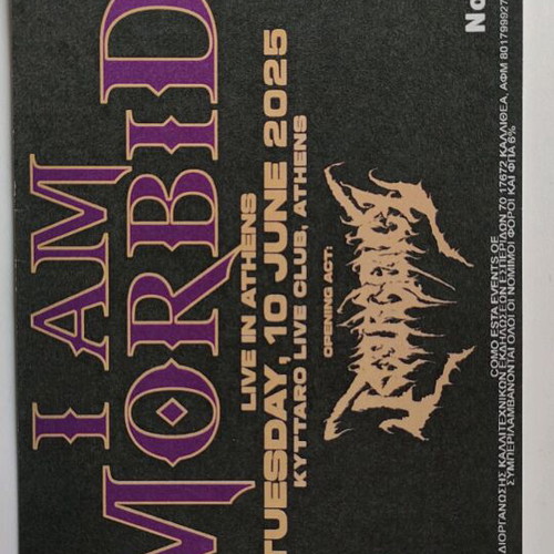 I Am Morbid ticket like new, 10/6/2025