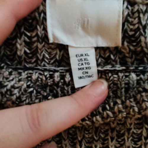H&M winter knitted dress new, size XL, grey and beige