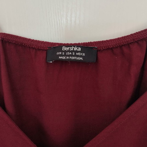 Bershka blouse burgundy like new, small-large, off-shoulder style