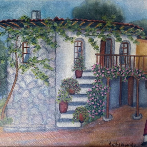 Ang. Kougioumtzis oil painting on canvas like new