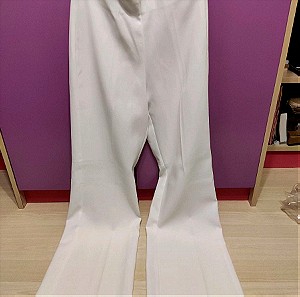 Mango γυναικείο παντελόνι Palazzo Medium λευκό