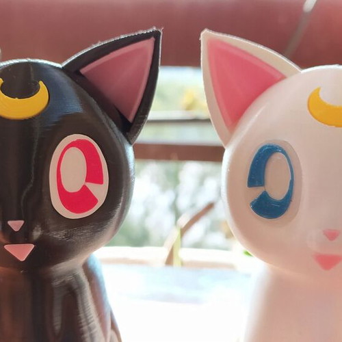 Sailor Moon Luna and Artemis Cats Set 3D Printed Figure 12 cm New