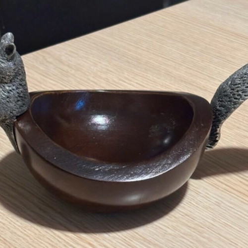 Decorative Bowl with Squirrel like new, woodland style