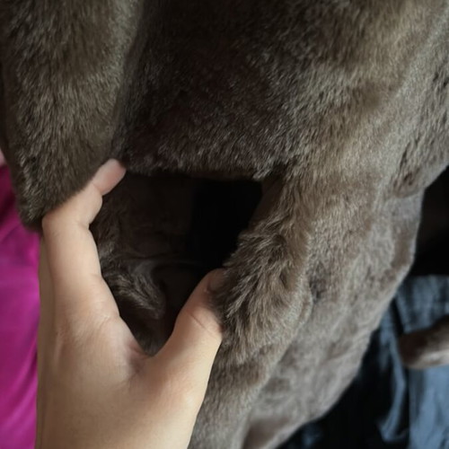 Only synthetic brown fur coat like new size M