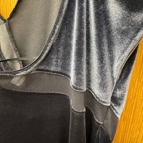 Free People velvet maxi dress new, grey with front slit size XS