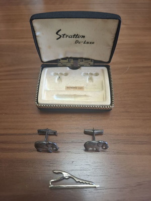 Σετ μανικετόκουμπων και κλιπ γραβάτας Stratton De-Luxe 1960 μεταχειρισμένο
