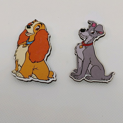 Lady and the Tramp wooden earrings with stainless steel clasp, like new