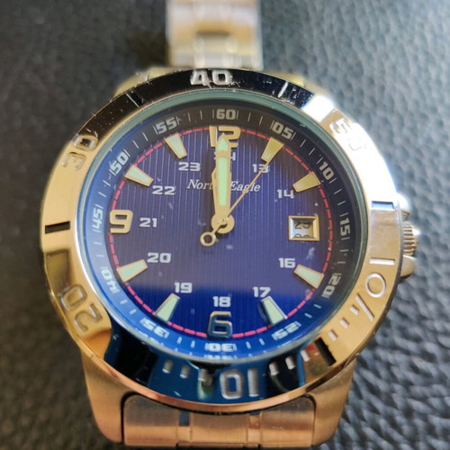 North Eagle wristwatch used with day counter and phosphorescent hands