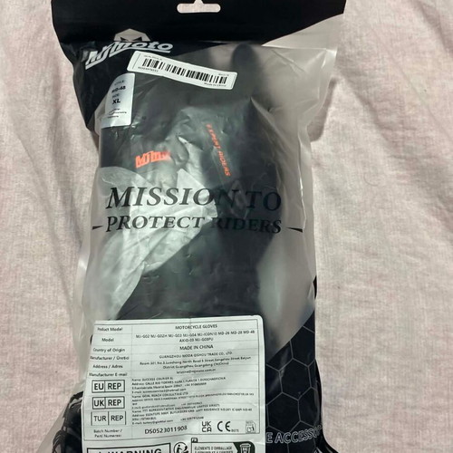 MJMOTO MD-48 Motorcycle Gloves new, size XL, black and orange