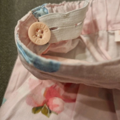 Lapin pants for 12-month girl like new, pink with flowers