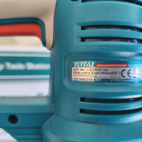 Total cordless hedge trimmer with battery and charger