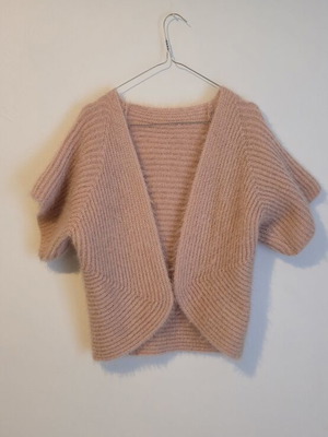 Pink knitted bolero cardigan like new, size L