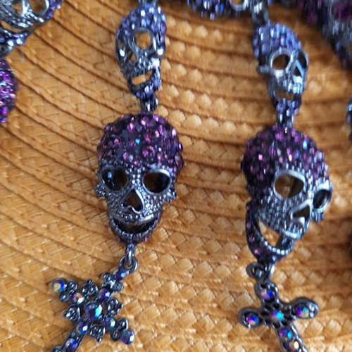 Earrings and necklace set with thousands of zircons like new