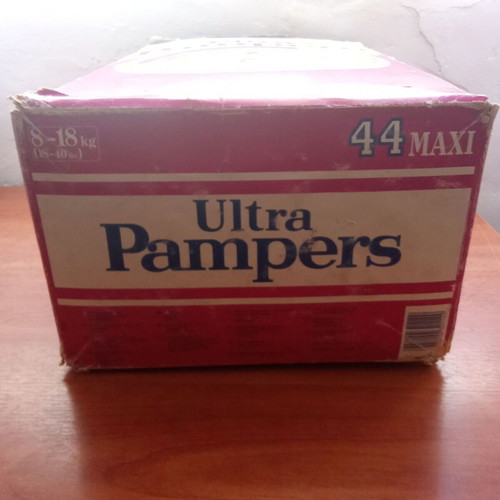 Pampers Ultra Pink Pasok Koskotas Collectible Box used, 1980s