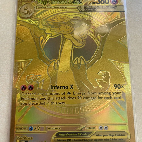 Pokémon TCG Phantasmal Flames Mega Charizard X Secret Rare card like new