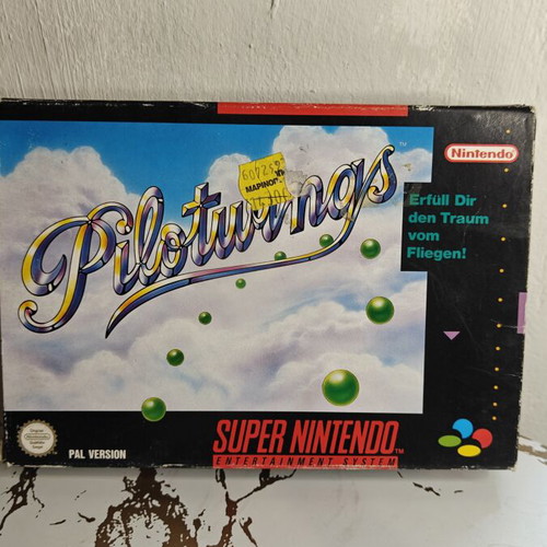 Pilotwings Super Nintendo Entertainment System game used with Greek manual