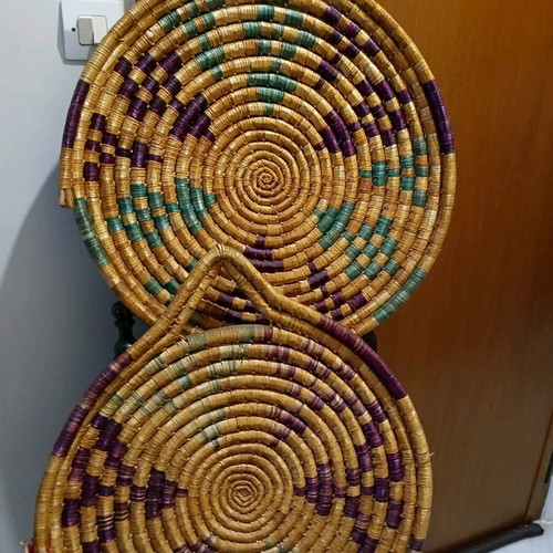 Traditional Cypriot folk art baskets like new, set of 2