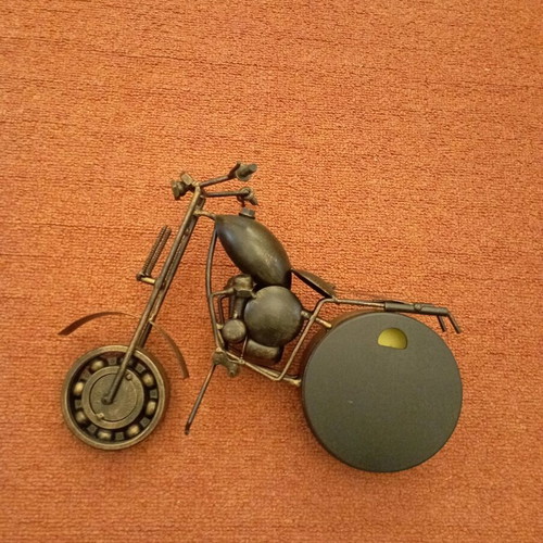 Metal motorcycle clock new, length 28cm