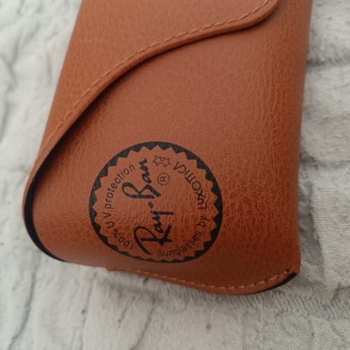 Ray-Ban Glasses Case brown leather snap closure like new