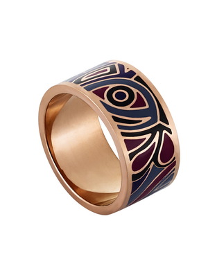 Loisir ring stainless steel with pink gold plating like new size 56