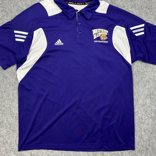 Adidas Y2K ClimaCool Western Illinois NCAA Polo shirt used XL