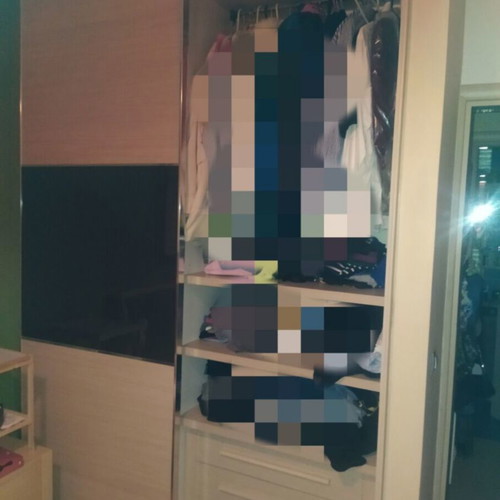 Built-in wardrobe with glass like new, dimensions 261x185x60 cm
