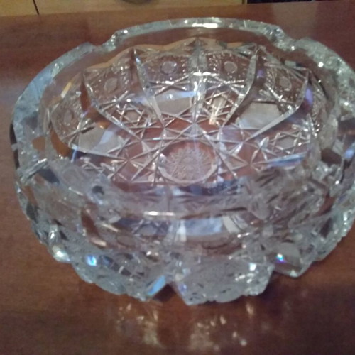 Crystal ashtray vintage like new, 17 cm diameter